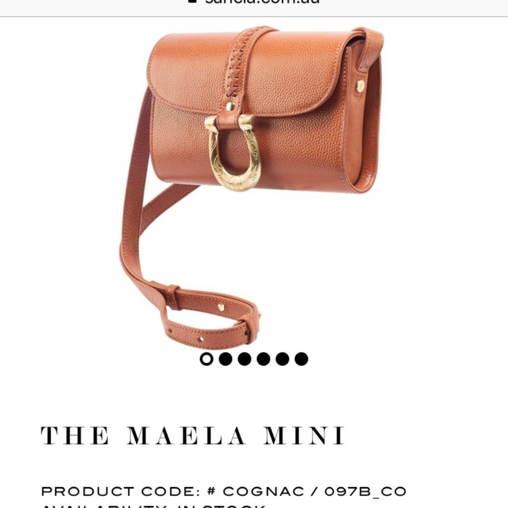 NWT Sancia MAELA MINI luxury cross body bag Cognac